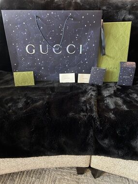 Gucci Navy Constellation Shopping Bag with Green Box
